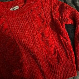CocoVive Red Cableknit Sweater